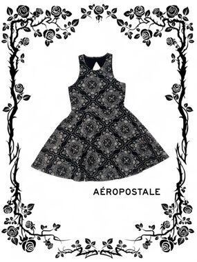 Aeropostale Black and White Patterned juniors Dress